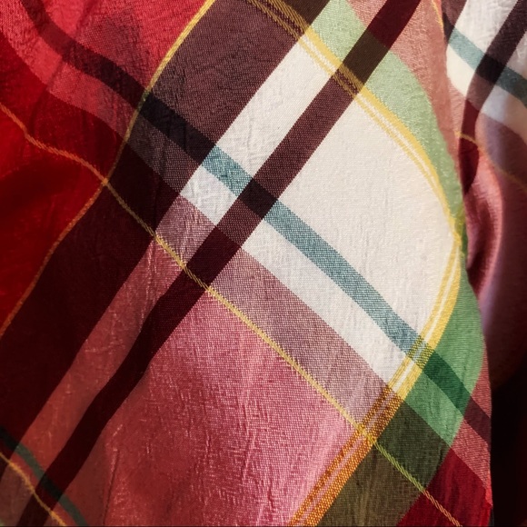 Plaid Silk Pants Red Plaid Holiday Christmas Girl NYC Luxury Prep - Picture 3 of 5